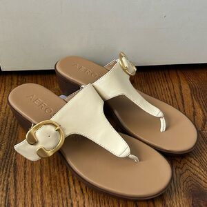 Aerosoles Womens IZOLA Thong Casual Wedge Sandals Sz 8.5 NWT